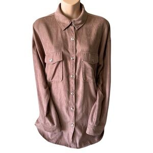 BE COOL Women's Boho Button Down Shacket with Pockets and Adjustable Sleeves